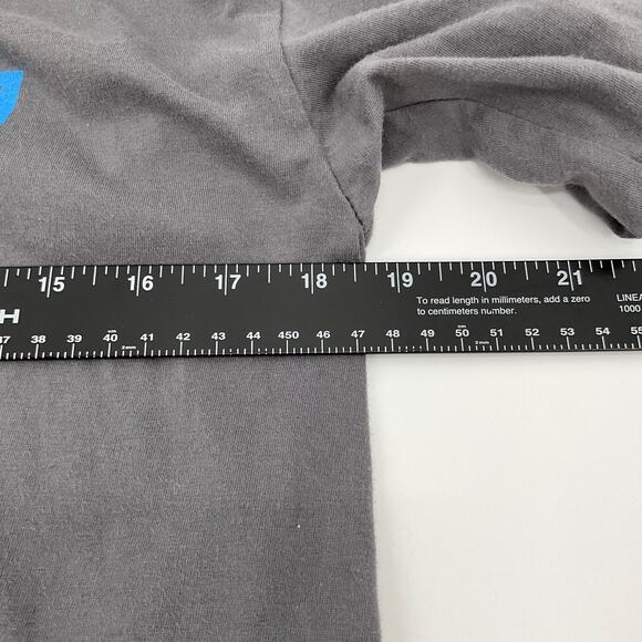 Fox Racing Long Sleeve Tee Size M Charcoal Grey Blue Fox Head Logo Mens Graphic - Picture 5 of 9